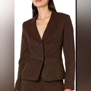 LaFayette 148 Women's Brown 2 Button Blazer(Blazer Only)